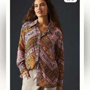 Farm Rio Anthropologie Classic Button Down Shirt
